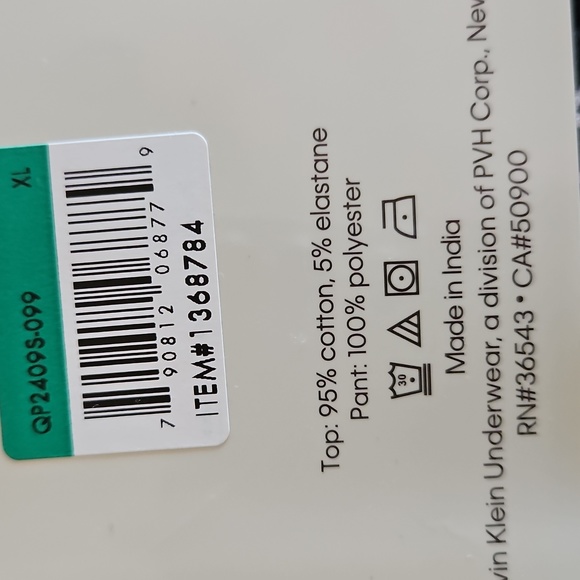 New! Womens XL CALVIN KLEIN 2 Piece Pajama set: Short Sleeve scoopneck & PJ Pant - Picture 4 of 5